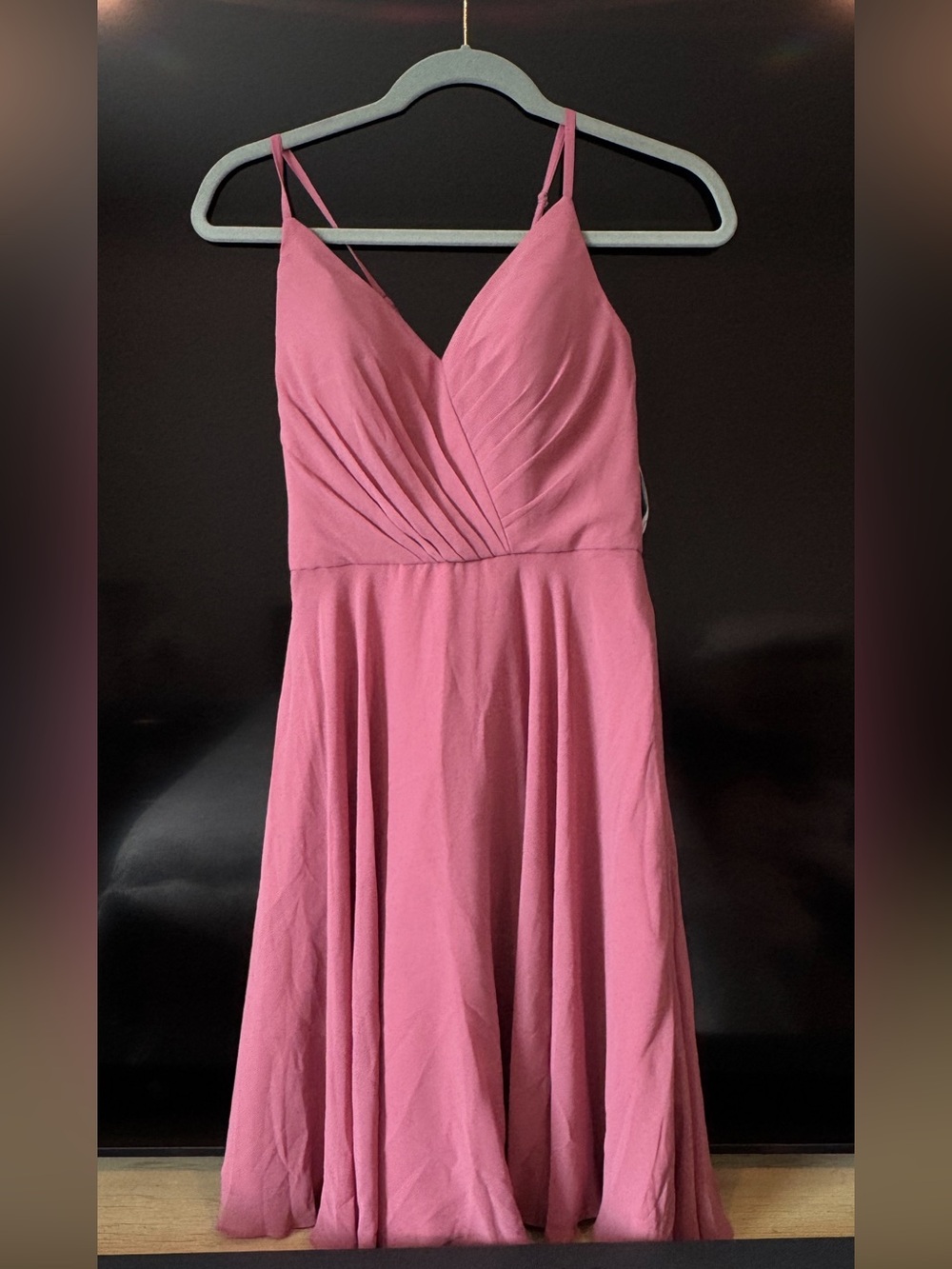 AW Spaghetti bridesmaids Strap V-Neck A-Line Dress size 4